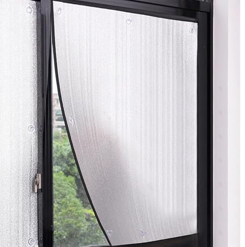Aluminiumfolie Isolierungs Fensterfolie,Privatsphäre Fensterfolie,Kälteschutzfolie Fenster Aluminiumfolie,Reflexions Fensterfolie,für Küche,Büro,Auto,mit Saugnäpfen (110cm x 220cm)