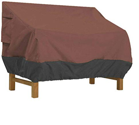 Wasserdichte Abdeckung für Terrassenbank, Rasen, tiefes Loungesofa, 147,1 x 82,5 x 78,7 cm, Braun und Schwarz