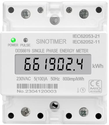 Einphasiger elektronischer Mietraum Stromzähler, intelligenter Schienenenergiezähler des Haushalts, Schienenart Stromzähler 220V