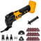 Utensili multifunzione oscillanti per batteria Dewalt da 18 V, utensile multiuso per taglio e levigatura, angolo di oscillazione di 4°, 6 velocità variabili, design a lama rapida con 21 accessori per