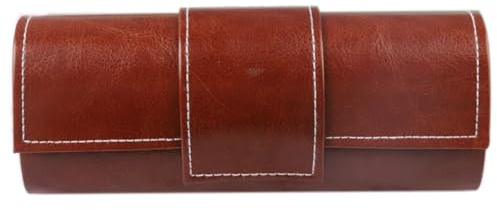 YIMINI Vintage Brillenetui, Sonnenbrillen Etui aus Leder, Elegantes Etui für Sonnenbrille & Lesebrille, Klassisches Design für Damen/Herren - Ideal für Reise, Büro & Alltag