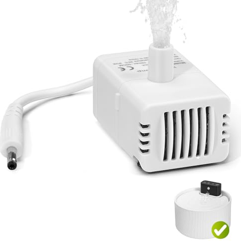 Feriva Ersatzpumpe für 2.2L Keramik Katzenbrunnen Kabellos, Ultraleise YB200 DC Elektrische Wasserpumpe, Niedriger Stromverbrauch Untertauchbar Motor für Katze Trinkbrunnen