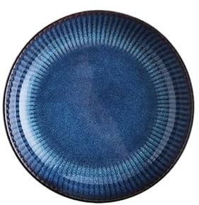 Assiettes Assiette creuse en céramique japonaise, plat rond créatif, assiette de riz, salade, grand bol, vaisselle, plateau à dessert Vaisselle De Dîner(8.5 inch)