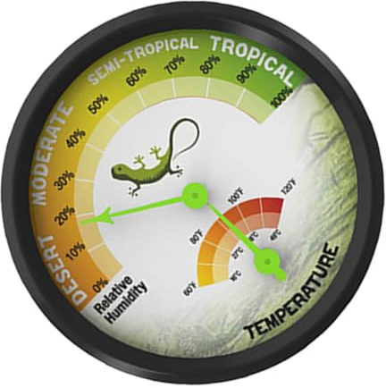 PERSELOSO Thermomètre Hygromètre pour Terrarium de Reptiles Mesure de Température et Humidité Affichage à Eau Pratique et Dispositif Mécanique Miniature sans Batterie