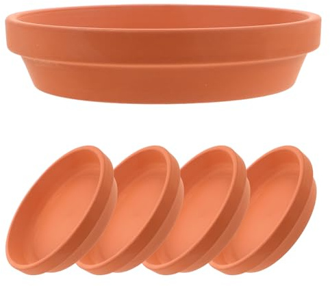 Toyvian Lot de 5 soucoupes Rondes en Terre Cuite pour Plantes d'intérieur et d'extérieur