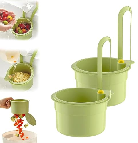Sieb für Spülbecken, 2 Pcs Spülbecken Sieb Multi-functional, Abtropfkorb für Spülbecke, Siebkorb für Spülbecke, Abtropfbehälter Spüle für Küche Abfluss Spüle