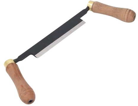 MEKOTRIN Woodworking Draw Knife 6 Inch, Steel Straight Draw Shave Tool with Double Anti Slip Wooden Handle, Woodworking Debarking Shaving Hand Tool, Drawknife for Removing Bark, Shaping Flat Surfaces