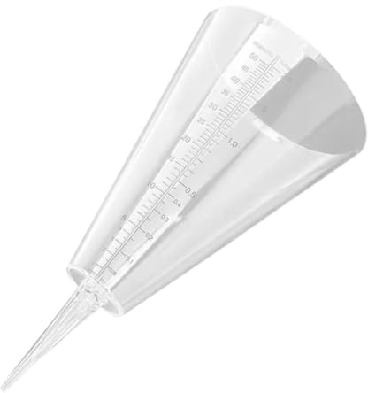 Outanaya Pluviomètre Conique Transparent pour Jardin Extérieur, Mesure Précise Pluie, Insertion Au Sol, Tube en Plastique Solide, Accessoire Agricole De Mesure