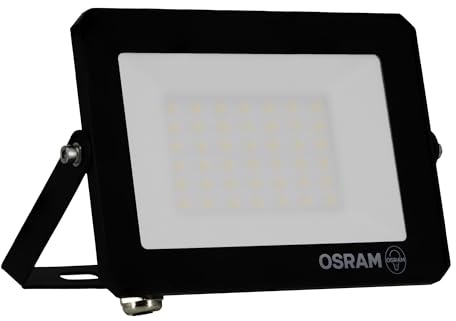 OSRAM Foco LED LUX moderno de 30 W, 2700 lm, 6500 K, IP65, aluminio negro, foco para exterior, cristal esmerilado.