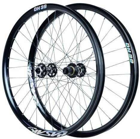 GEIRONV Offroad-Fahrrad-Radsatz 26/27,5/29 Zoll Vorder Und Hinterrad, Steckachse 15X110/12X148 MM, 4 Abgedichtete Lager, 39 MM Breiter Reifen for 1,95–3,0 Zoll(Black-hg,27.5inch)