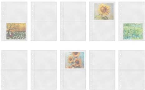 Trennblätter A6 für Planer, 10 Nachfüllseiten für Organizer mit 6 Ringkarten, Schutz von oben, Fotos Postkarten – Index Unterricht Journal Sammlung Studie