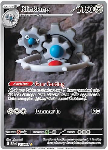Klinklang 141/086 Illustration Rare Pokemon Card | Black Bolt Set | Pokemon Scarlet & Violet Series | Titan Authenticated