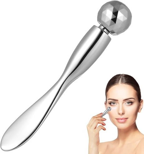 SOLUSTRE Eye Cream Massage Stick Zinc Alloy Silver Eye Massage Sticks Skin Care Device Accelerate Remove Wrinkles