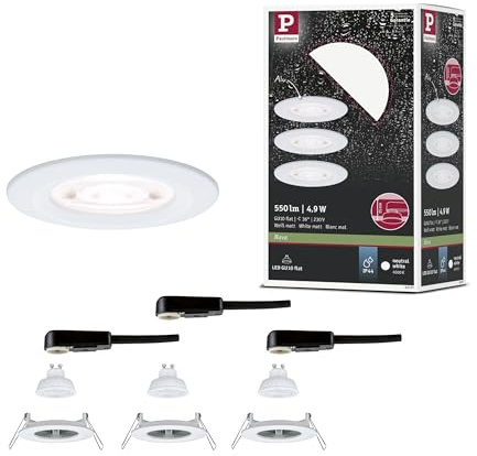 Paulmann LED Einbauleuchte Nova GU10 Flat starr IP44 3x4,9W 3x550lm 230V 4000K Weiß matt 92337