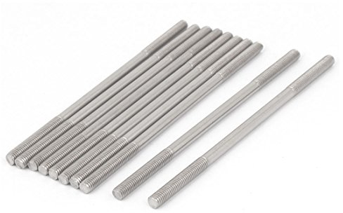 sourcing map 10 Stück Doppelend Gewindestift Schraube M5x110mm aus 304 Edelstahl