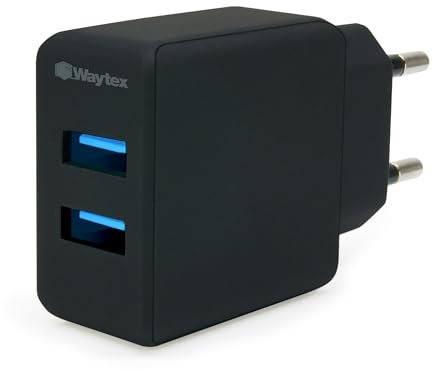 Waytex Chargeur Secteur Double Prise USB 2.1 A Noir