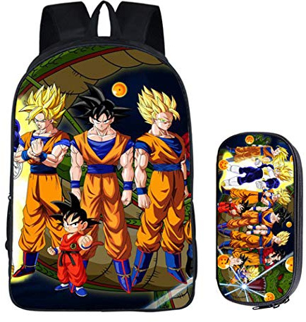 WANHONGYUE Dragon Ball Anime Imagen Estudiantes Conjunto de Mochila Escolar Bolsas de Papelería Backpack Set /3