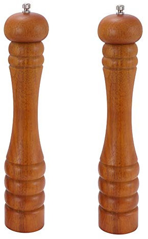 Moulin à Poivre et Sel en Bois Salière et Poivrière Réglables en Bois Lot de 2 Moulins À Sel et Poivre avec Broyeur À Épices en Acier au Carbone,32cm