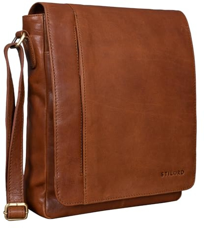 STILORD Paul Umhängetasche Herren Leder Hochformat Messenger Bag im Vintage Design Ledertasche für 13,3 Zoll MacBook iPad DIN A4 Herrentasche Echtleder Farbe:maraska - braun