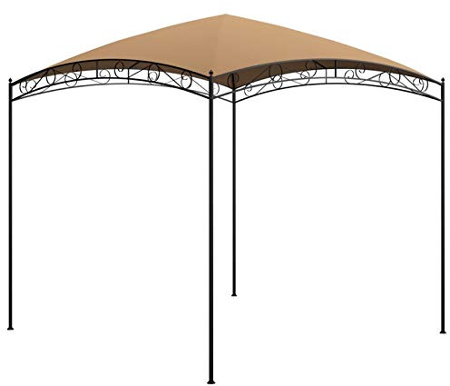 Tidyard Gazebo Pergola da Esterno e Giardino Gazebo 3x3m Struttura in Acciaio 180 g/m² Protezione UV Tendone Padiglione Esterno Patio Feste Colore Grigio Talpa