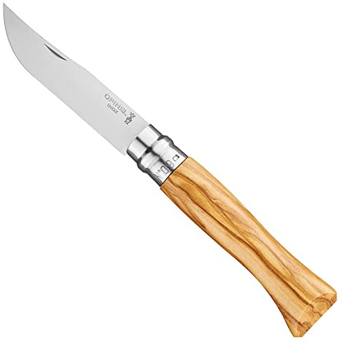 Opinel Taschenmesser No. 09 mit Olivenholz Griff und 12C27 Stahl, olive