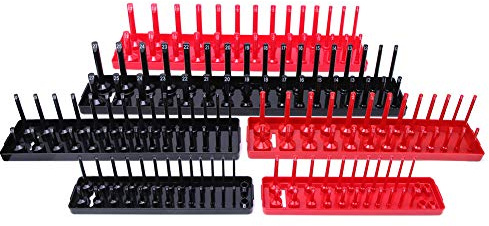 Support de douille, 6 pièces métrique/pouce porte-douille organisateur multifonction en plastique support de stockage plateau de support