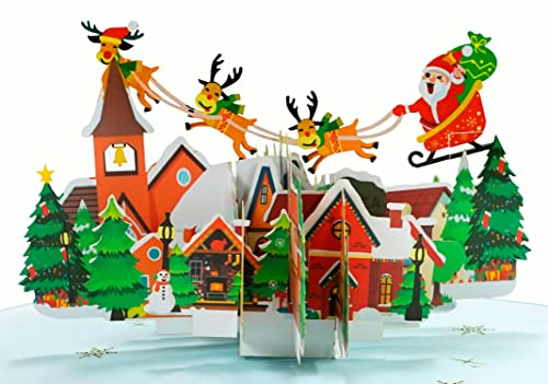 CUTPOPUP Christmas Scene - Weihnachtskarten 2024, Pop Up Karte Weihnachten, 3D Weihnachtskarten mit Umschlag, Weihnachtskarte DE