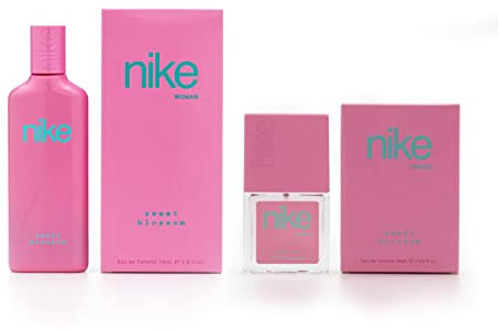 NIKE - Sweet Blossom Promoción 75 ml + 30 ml, Colonia Mujer, Pack 2 Productos, Perfume Formato Spray, Eau de Toilette natural y Femenina, Aroma Floral Afrutado, Fragancia Fresca