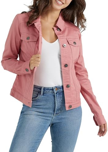 Wrangler Authentics Women's Stretch Denim Jacket, Dusty Rose, Large