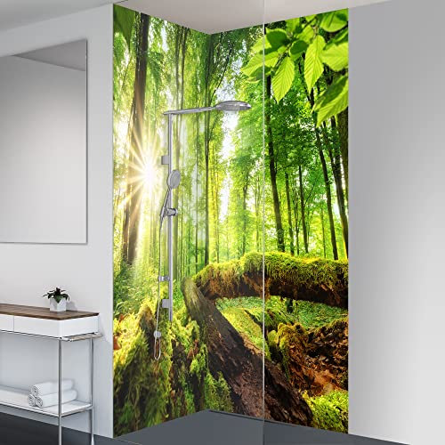 yourplate Duschrückwände mit individueller Größe (2 Rückwände – Premium Matt – bs733) – Duschrückwand Alu mit Feuchtigkeitsschutz – Rückwand Dusche zur einfachen Montage