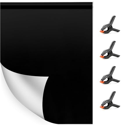 UTEBIT 1x1.5m Foto Hintergrund Weiß und Schwarz, 2-in-1 Fotohintergrund Doppelseitiger Schwarz Weiß Screen Backdrop Faltbare Stoff für Fotografie Hintergrundsystem, Video (Kühl Bügeln)
