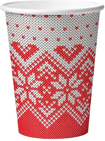 PLS GROUP® 250 Pappbecher Glühwein 200ml | Glühweinbecher für Heißgetränke 0,2L | Einweg Glühwein Becher | Trinkbecher Pappe | Einwegbecher | Heißgetränkebecher Weihnachten