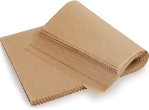 Aieraczy Wachspapier für Lebensmittel, (Nicht Direkt im Backofen Verwenden) 100 Blatt Käsepapier, Pergamentpapier, Fettdichtes Papier, Antihaft Brotpapier für Butter Burger, Pizza, Sandwiches