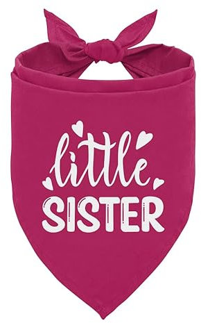 Little Sister Hundehalstuch, Dreieckstuch für kleine, mittelgroße und große Hunde, weinrotes Hundehalstuch, Geschenk für Hundeliebhaber, lustiges süßes Hundehalstuch (A68)