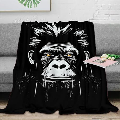 Orang-Utan AFFE Decke Fleecedecke,Kaschmir-Gefühl Kuscheldecke Geeignet Für Kinder Erwachsene Bett Oder Sofa 60x80inch(150x200cm)
