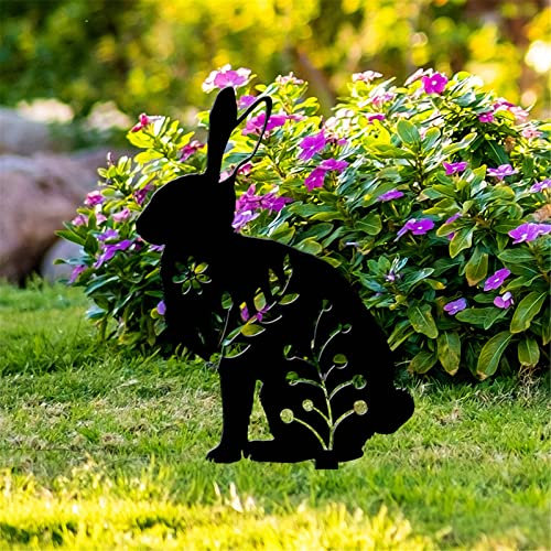 Gartenstecker Ostern Osterdeko für Draußen Metall Osterhasen Figuren Osterdeko Ostereier Gartendeko Osterschild Osterstecker Vintage Garten Figur Handmade Ostern Gartenschilder für (D #6, One Size)