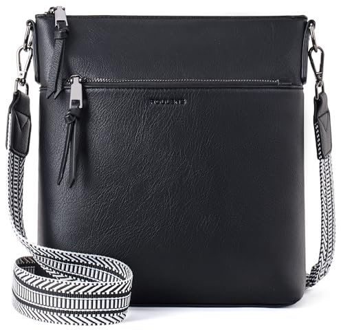 Roulens Mittel Damen Umhängetaschen, Leicht Damen Schultertasche aus Veganes Leder, Crossbody Bags für Frauen mit Verstellbar Abnehmbar Breiter Gurt