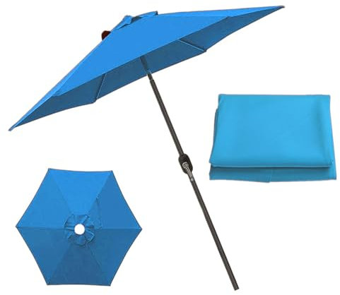 3.0m Outdoor- Sonnenschirm Ersatzbezug Bespannung für Tischschirme im Freien 2.7m Dicke und stark Ersatz Baldachin mit 8 Rippen Ersatz Stoff für Marktschirm/Terrassenschirm/Gartenschirm/Tischschirm
