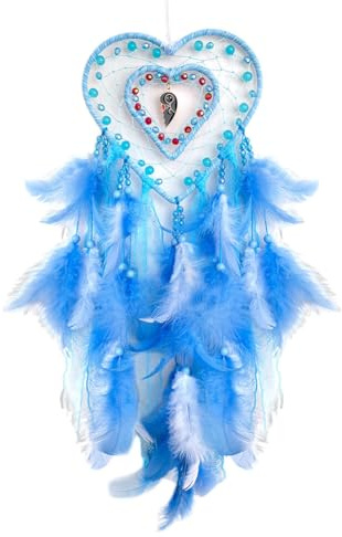 Herzförmiger Traumfänger hängende Federschmuck Handgefertigt Dreamcatcher Feder Dreamcatcher Feder Traumfänger Handgefertigt Dreamcatcher Handgefertigt Traumfänger Bohemian Deko für Wandbehang