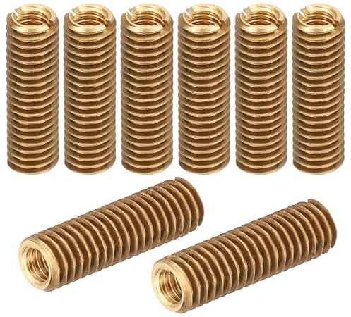 PATIKIL Brass Threaded Repair Insert Nut, 8 Pcs M6xM4x20mm Male to Female Slotted Thread Sleeve Inserts Reducing Nut Adapter Reducer Screw Sleeves