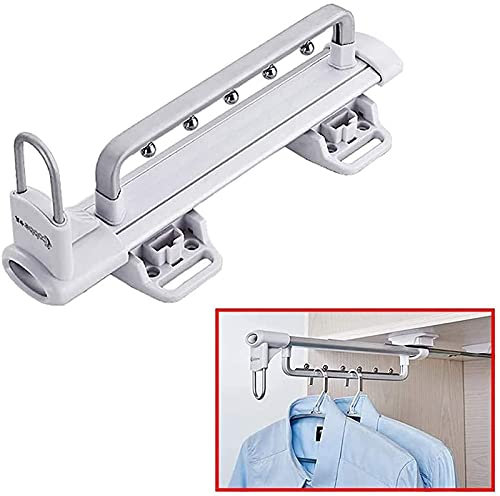Handdukshängare, utdragbar utdragbar klädhängare för garderob, justerbar klädhängare, handdukshållare, utdragbar organisatör, ABS-bas + ram av aluminiumlegering (storlek: 30 cm/30 cm)