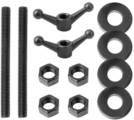 Hardware Kit for Moxon Vise, Bench Vise Screw Kit Includes 8 Inch Threaded Rods, Cast Knobs, Nuts & Washers Woodworking Workbench Tools Accessories