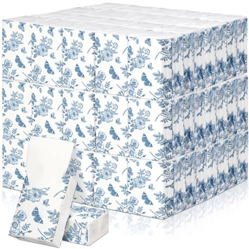 Therwen 100 Stück Taschentücher, Reisepackungen, Großpackung, 1000 Blatt, Mini-Tücher, Großpackung, 3-lagig, kleine Reisegröße, Papier, individuelle Taschengröße