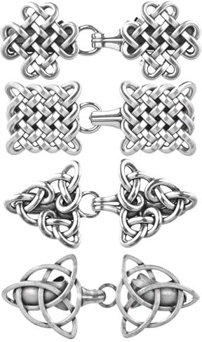 JJUNW Vintage Strickjacke Clips, 4 Stück Vintage Pullover Schal Clips | Metall Schal Brosche Clips Retro Swirl Mantel Kragen Kleid Clips Verschlüsse Schal Pins Clips für Frauen Mädchen