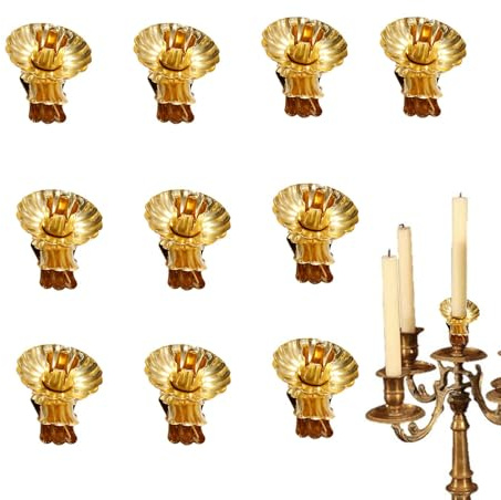 Clip per albero su portacandele,Clip per portacandele per albero di Natale | 10 clip per portacandele in ferro metallico per albero - Clip rotante a 360 gradi su portacandele per ristorante, camera da