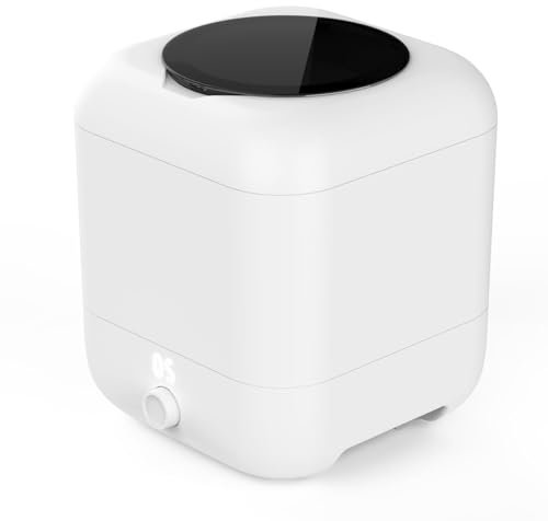 Fully Automatic Mini Washing Machine, Compact Wash Machines, 3 Level Timing, Rechargeable 5L Big Capacity, Auto Water Inlet Drainage, Smart Operation and Classified Washing, for Home Camping