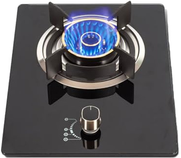 1 Cuisinière À Gaz, Cuisinière À Gaz À Neuf Chambres De 7,0 KW, Cuisinière À Conversion NG/GPL, Brûleur En Verre Trempé Tout En Cuivre, Avec Protection Contre L'extinction Et Sécurité Enfant.(NG)