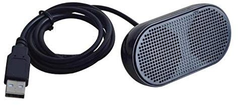 Suammiitstrieadea Mini altavoz estéreo USB con doble bocina, decodificador de tarjeta de sonido integrado, color negro