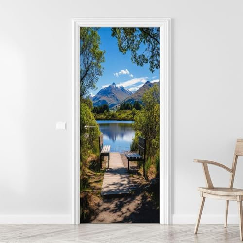Türbekleben Natur Türtapete, Selbstklebend TürPoster Natur Türbilder, 3D Fototapete Türfolie Poster Tapete Türaufkleber Tür Tapeten 86 x 200 cm q2217