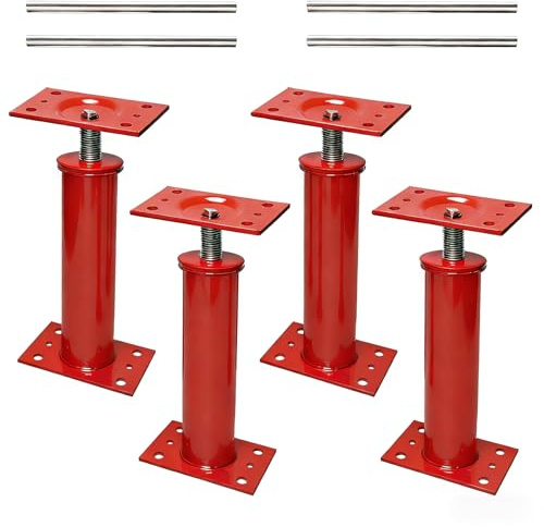 House Jacks for Leveling, 11-17 Adjustable Jack Post Basement Floor Jack, Screw Floor Jack Post Supports Stabilizer Jacks for House Foundation, Stairs, Porches, Roof Beams